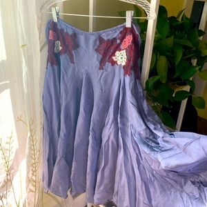 Free People | Silky Applique Midi Skirt